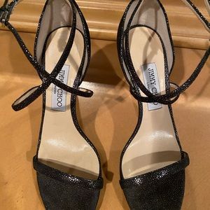New Jimmy Choo black Iconic “Hesper” heeled sandals. Stunning !